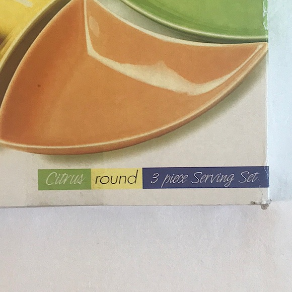 Citrus Ceramic Round 3 Separate Piece Serving Set *NEW - Factory Sealed* - Picture 4 of 5